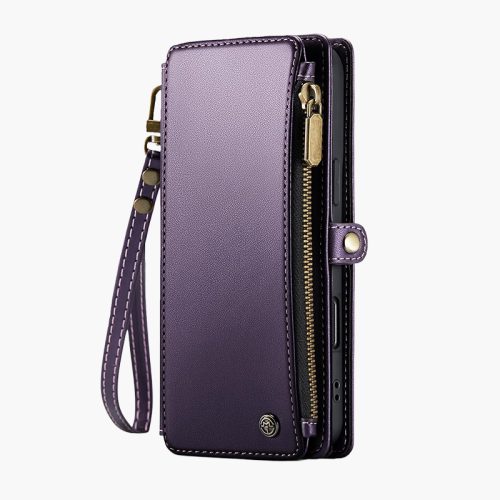 iPhone 17 Series Case Wallet with RFID Blocking Card Holder for Women and Men, Fashion PU Leather Magnetic Snap Flip Zipper Strap Wallet Phone Case
