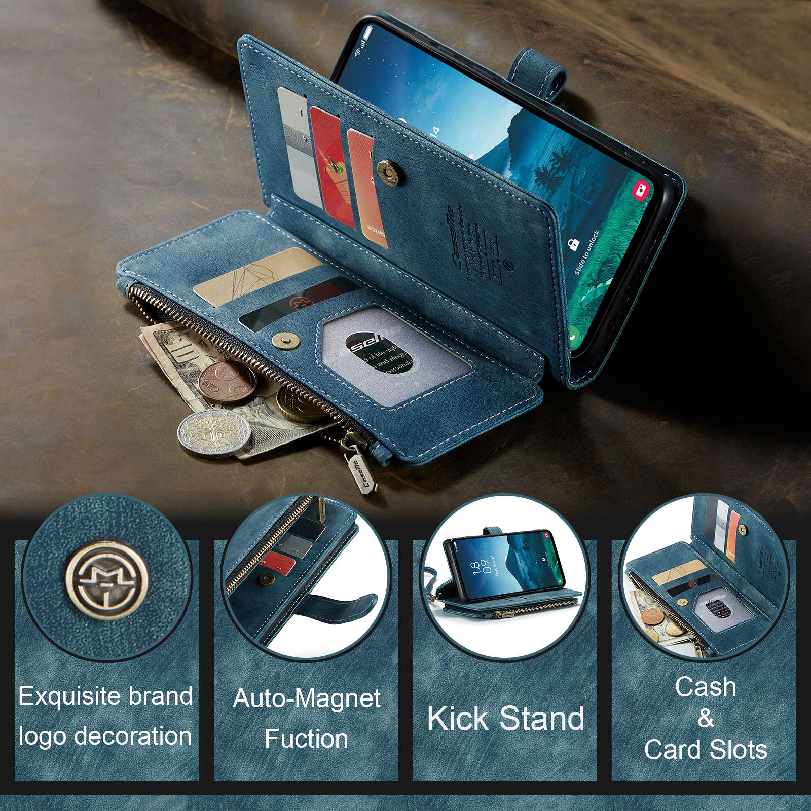 Wallet Case with 7 Card Slots for Samsung S, Note and A Series - Image 6