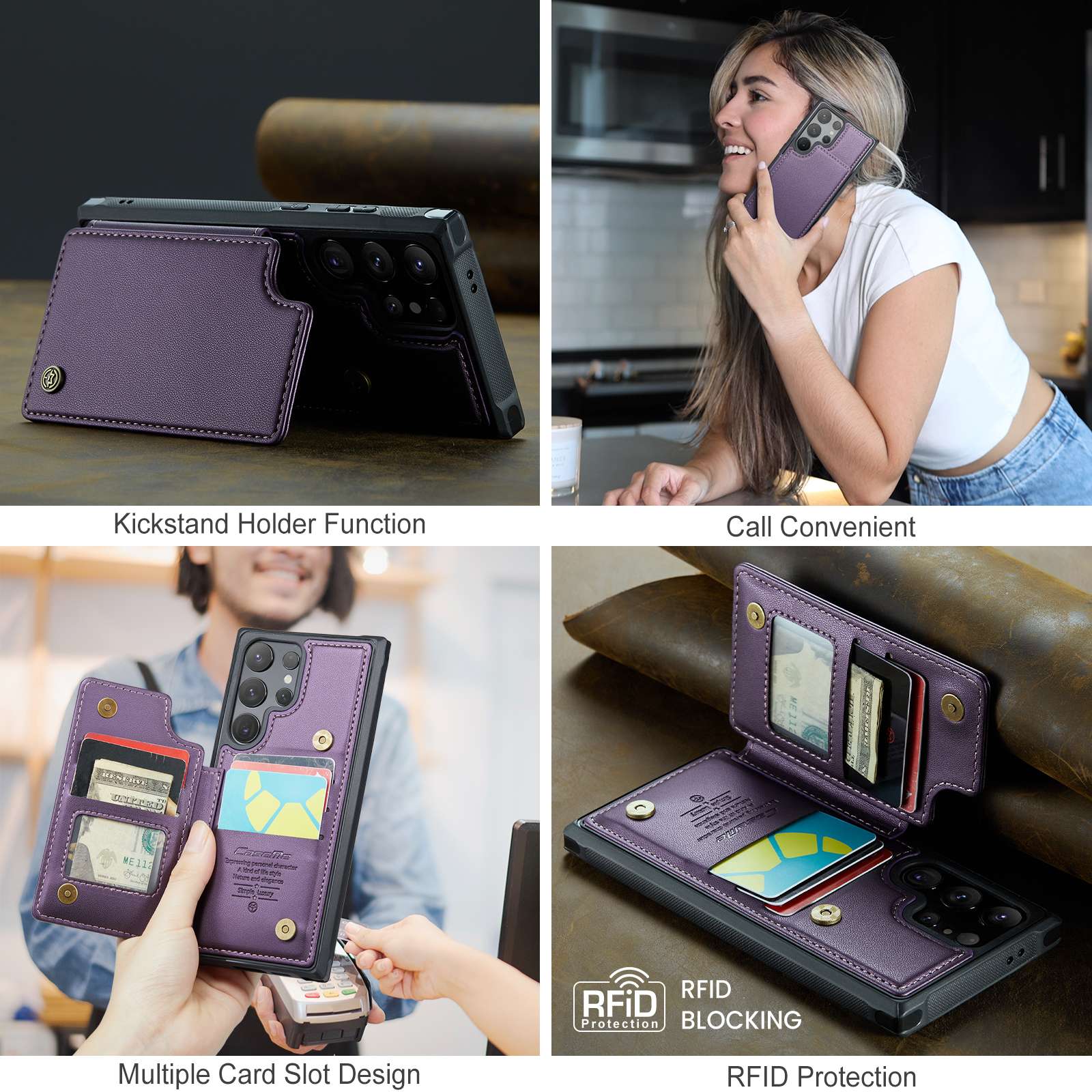 Phone Case with 5 Card Holders for Galaxy S, Note And A Series - Image 5