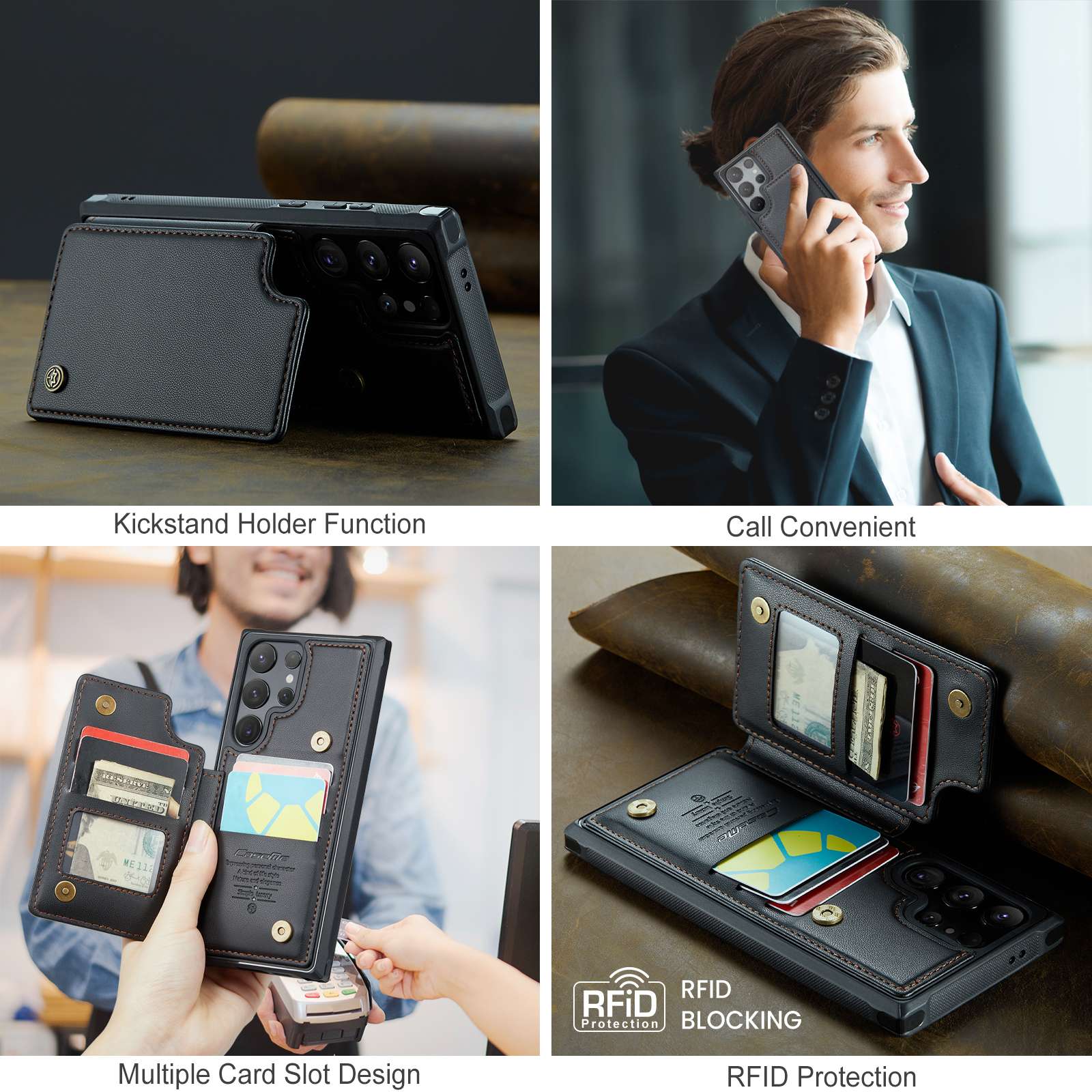 Phone Case with 5 Card Holders for Galaxy S, Note And A Series - Image 4