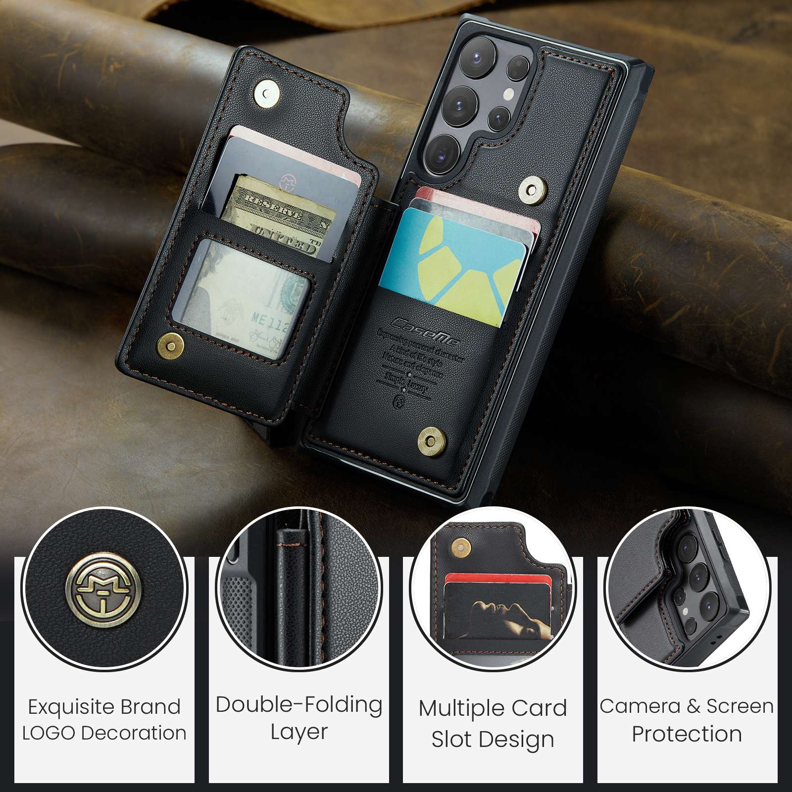 Phone Case with 5 Card Holders for Galaxy S, Note And A Series - Image 3