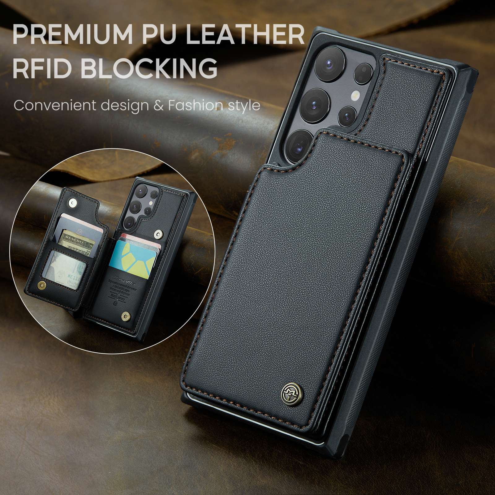 Phone Case with 5 Card Holders for Galaxy S, Note And A Series - Image 2