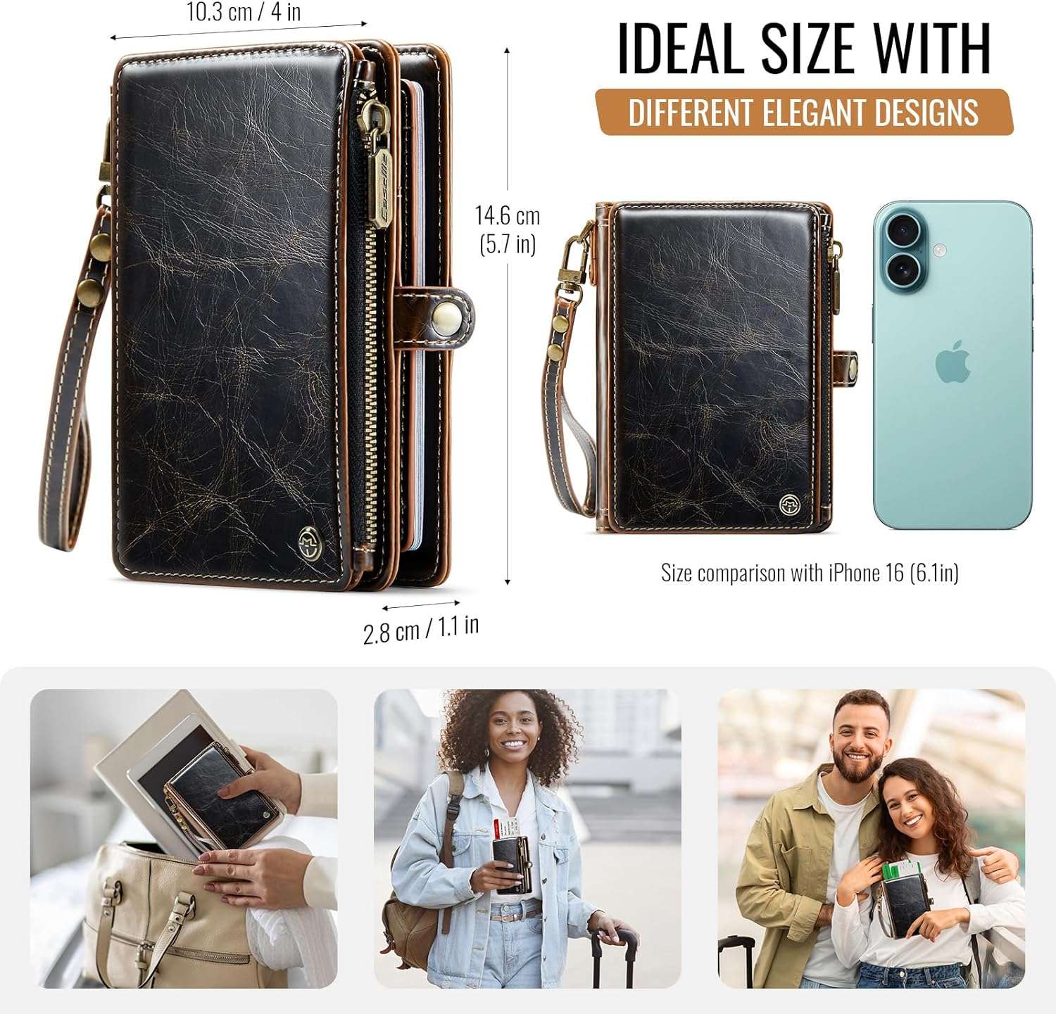 Passport Holder Wallet Bag with 11 Card Slots - Image 3