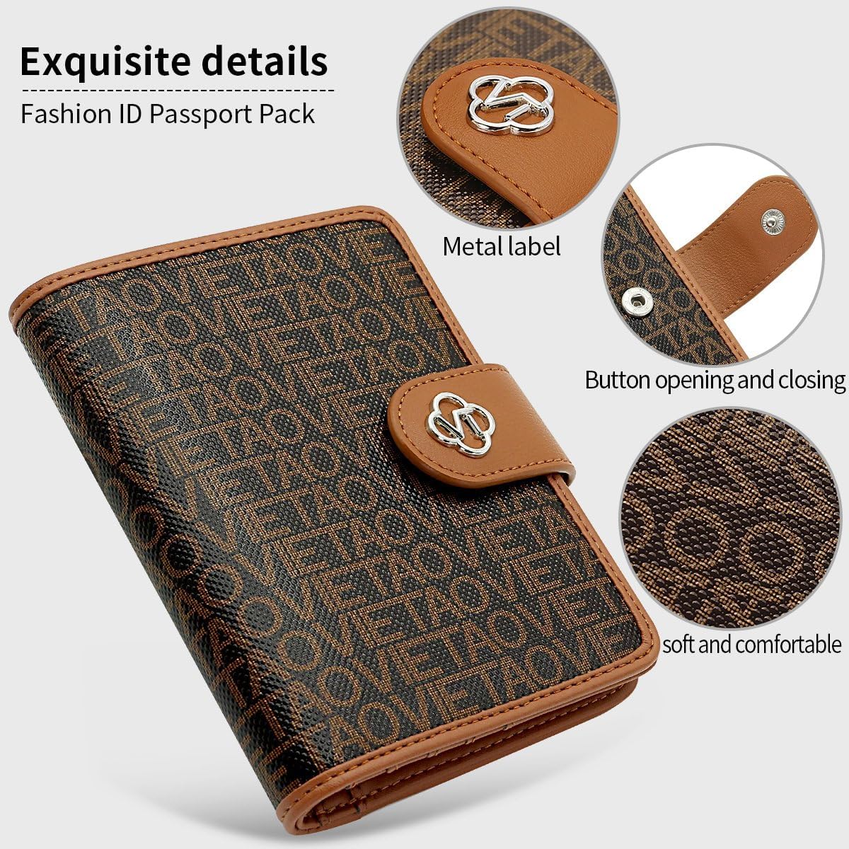 Passport Holder Wallet Bag with AirTag Holder, Card Slots and Passport Solt Ticket Cash Solt, Photo Solt Sim Card Pen Slot - Image 5