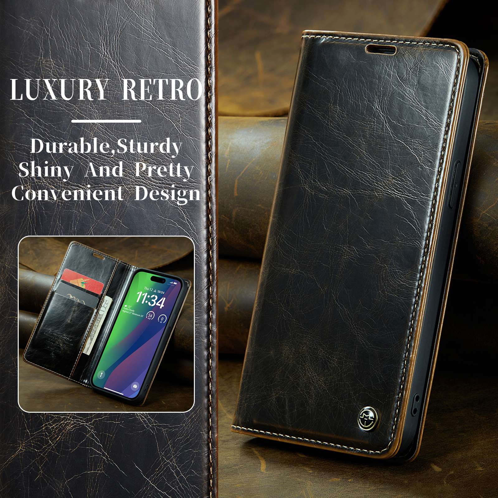 Phone Case with 2 Card Slots & 1 Cash Slot for iPhone - Image 3