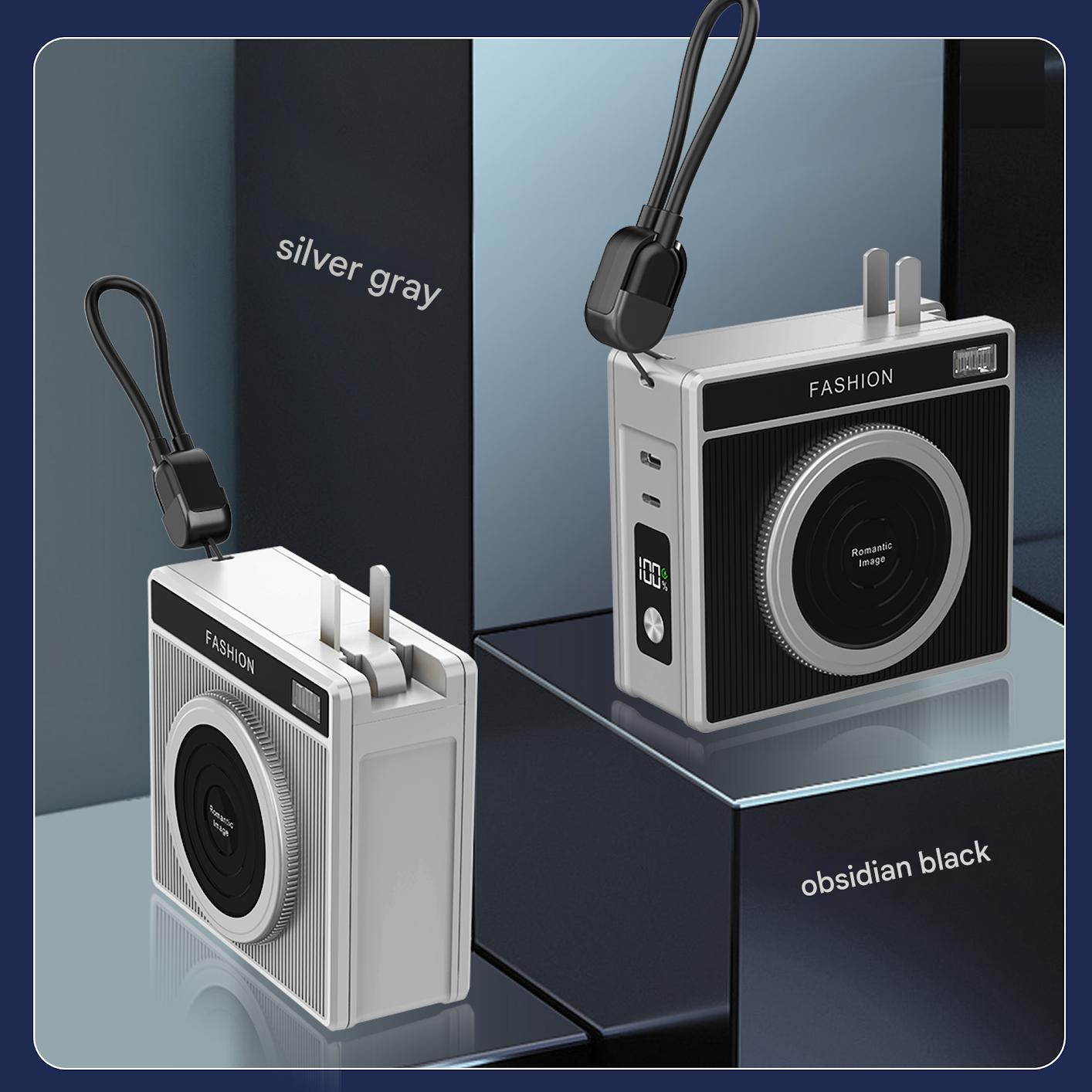 20000 mAh 3-in-1 Function, Camera-designed Power Bank, 22.5 PD Fast Charging, 15W Magnetic Wireless Charging, High-stability AC Plug, Magnetic Bracket Design, With Lightning And Type-C Conversion Cable. - Image 2