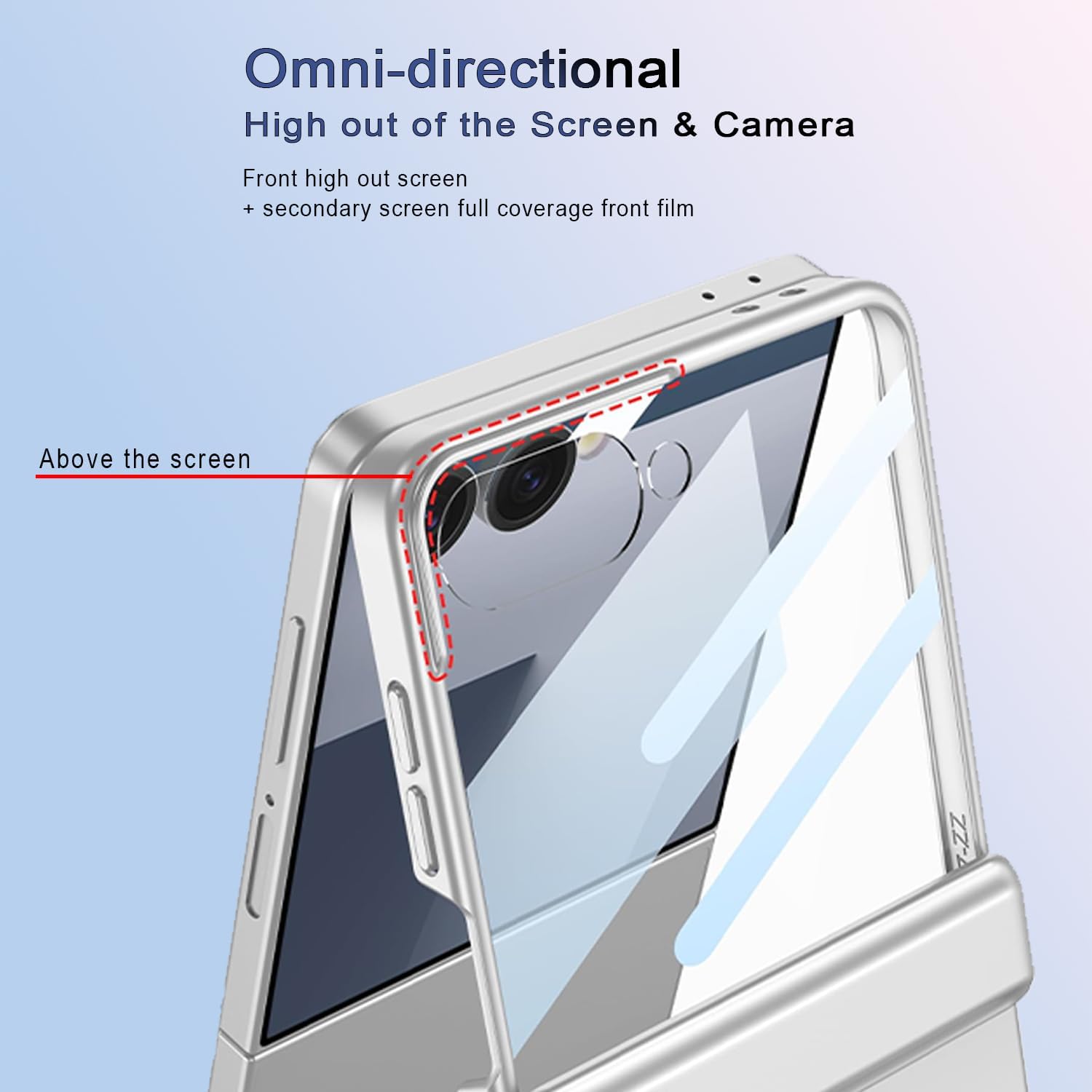 Samsung Galaxy Z Flip 7 Case with 360 Bracket Ring Holder Magnetic Hinge Protection & Built-in Front Screen Protector, Slim Texture Shockproof Case. - Image 4