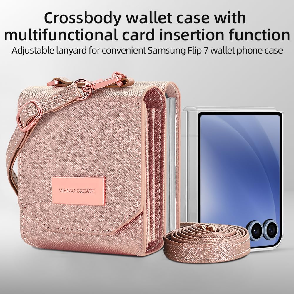 Samsung Galaxy Z Flip 7 Accordion Crossbody Wallet Case, Card Slots Large Capacity, Photo Window, Stylish and Versatile Accessory - Image 5