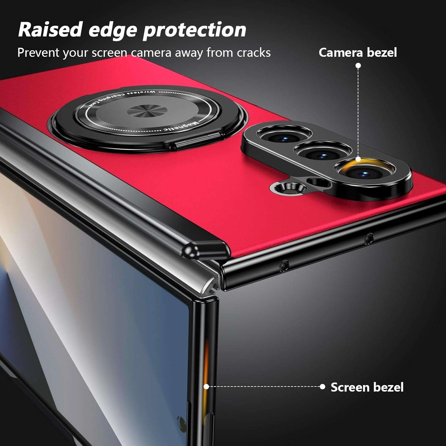 Samsung Galaxy Z Fold 7 Case with Magnetic Ring Holder, 360 Rotating Bracket, Hinge Protection - Image 5