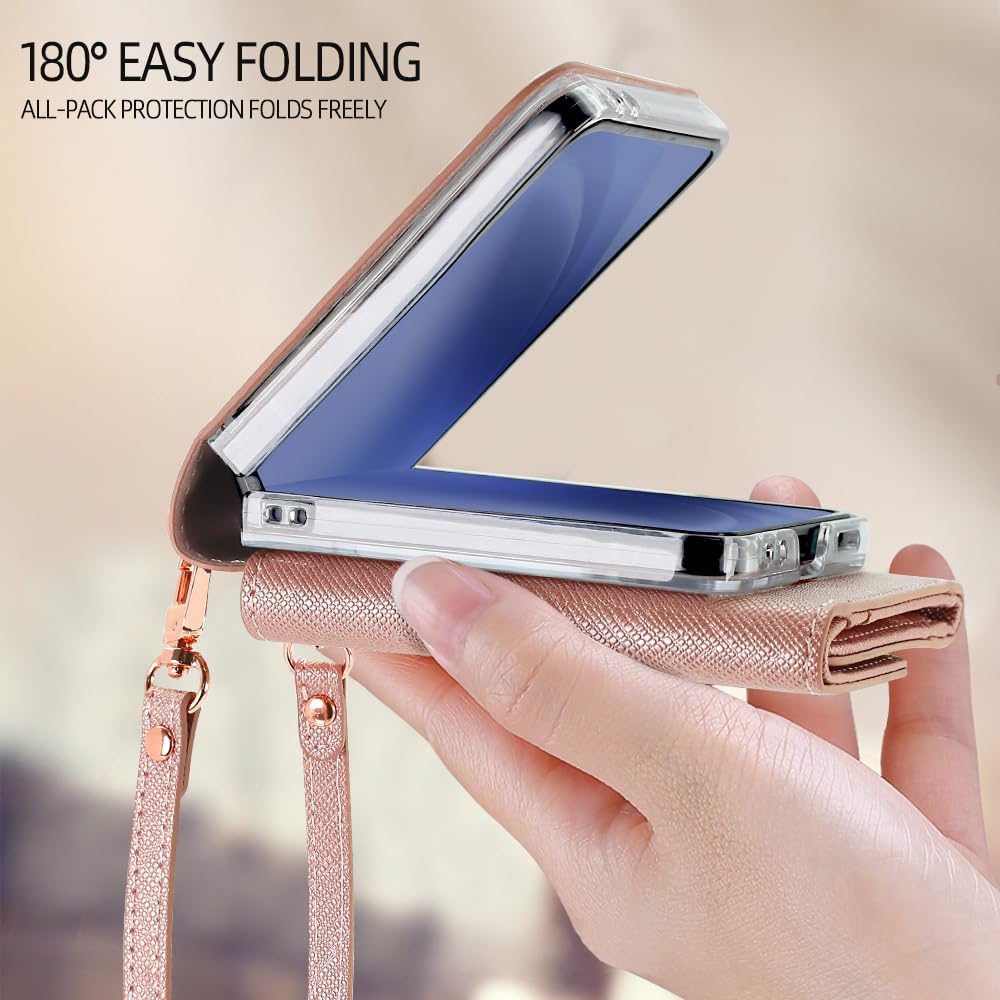 Samsung Galaxy Z Flip 7 Accordion Crossbody Wallet Case, Card Slots Large Capacity, Photo Window, Stylish and Versatile Accessory - Image 8